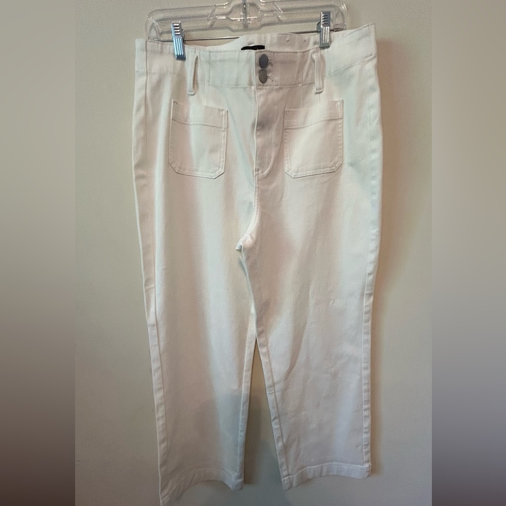 Talbots Relaxed Jean Trouser Pants Size 14 Off‎ White Front And Back Pockets EUC